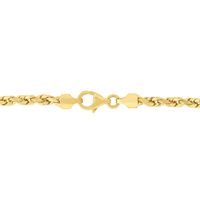 Men's Diamond Cut Rope Chain in 14K Yellow Gold, 22"