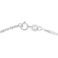 Ankle Bracelet with Singapore Chain in 14K White Gold, 10â