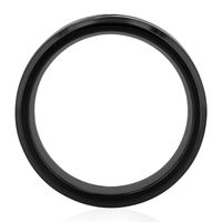 Menâs Blue Diamond Ring Black Ion-Plated Stainless Steel, 6mm