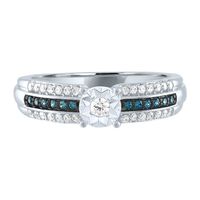 White & Blue Diamond Promise Ring Sterling Silver (1/4 ct. tw.)