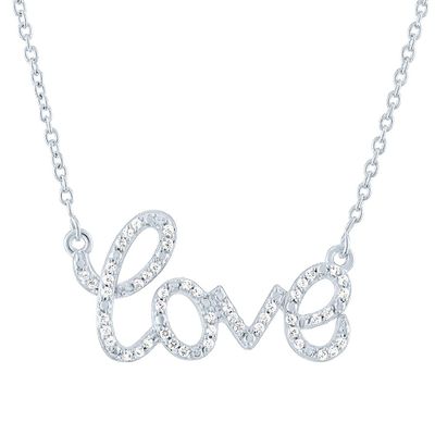 Diamond Love Pendant in Sterling Silver (1/10 ct. tw.)