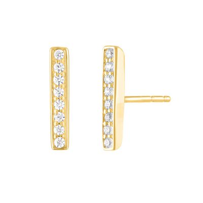 Diamond Bar Earrings in 10K Yellow Gold (1/10 ct. tw.)