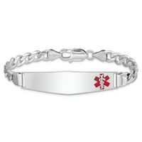 Engravable Medical Alert Bracelet in Sterling Silver