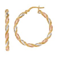 Twisted Hoop Earrings in 14K Yellow Gold