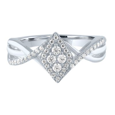 Kite-Shaped Diamond Promise Ring Sterling Silver (1/4 ct. tw.)