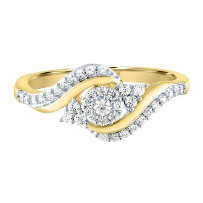 Diamond Bypass Promise Ring 10K Yellow Gold (1/4 ct. tw.)