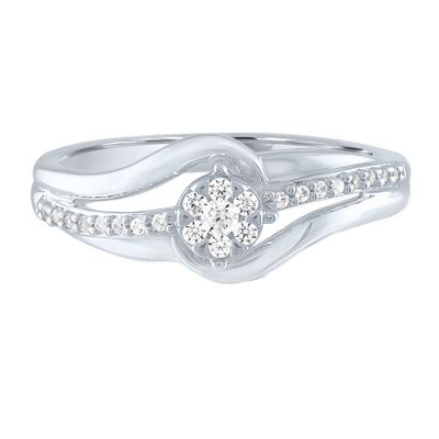 Diamond Bypass Promise Ring Sterling Silver (1/7 ct. tw.)