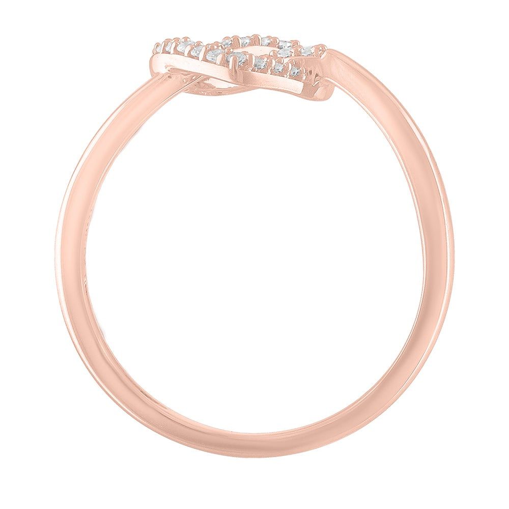 Diamond Knotted Heart Ring 10K Rose Gold (1/10 ct. tw.)