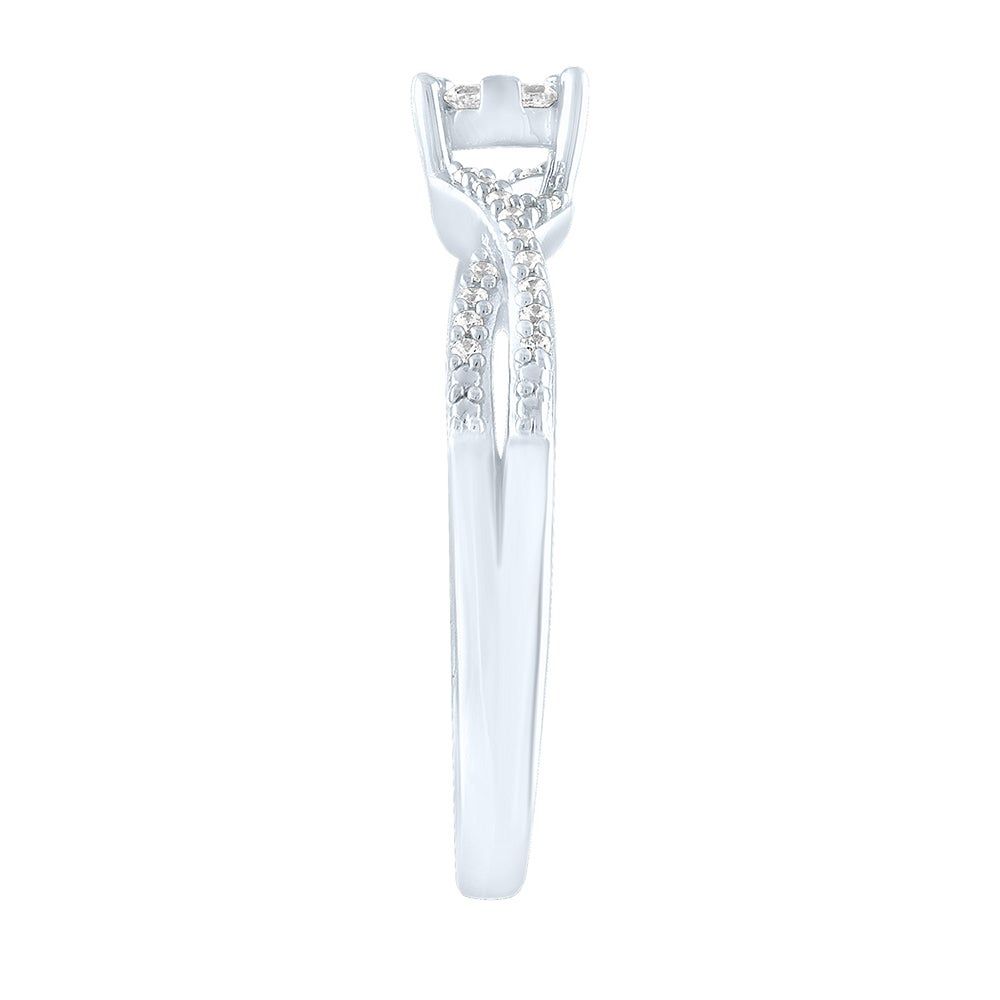Diamond Twist-Shank Promise Ring Sterling Silver (1/5 ct. tw.)