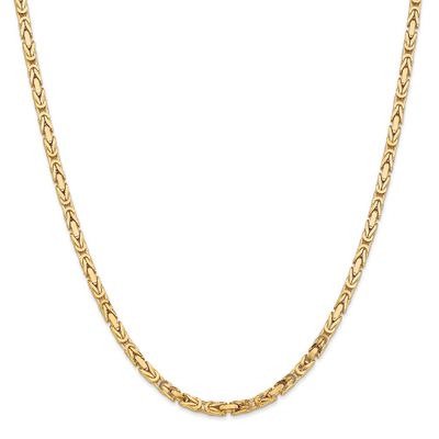 Menâs Byzantine Chain in 14K Yellow, 3.25mm, 24"