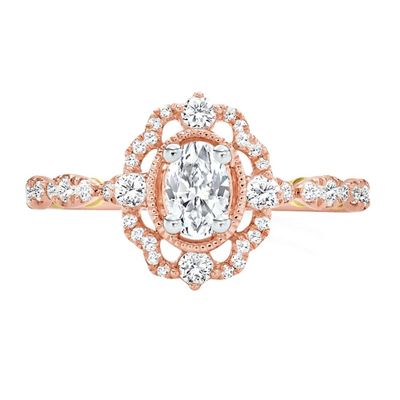 Elsa Oval Diamond Engagement Ring 14K Rose Gold (1 ct. tw.)