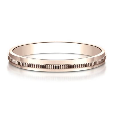 Milgrain Wedding Band 14K Rose Gold