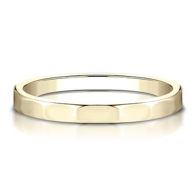 Faceted Wedding Band 14K Yellow Gold