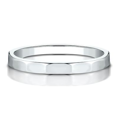 Faceted Wedding Band 14K White Gold