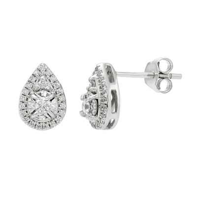 Pear-Shaped Diamond Earrings in 10K White Gold (1/4 ct. tw.)