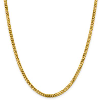 Men's Solid Cuban Link Chain in 14K Yellow Gold, 24"