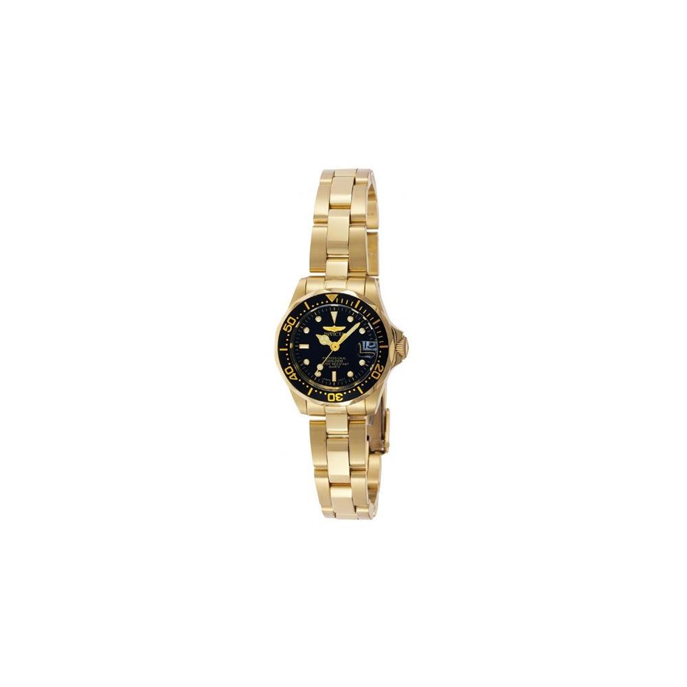 Black Women's Watch in Gold-Tone Ion-Plated Stainless Steel