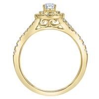 ct. tw. Diamond Halo Engagement Ring 14K Gold