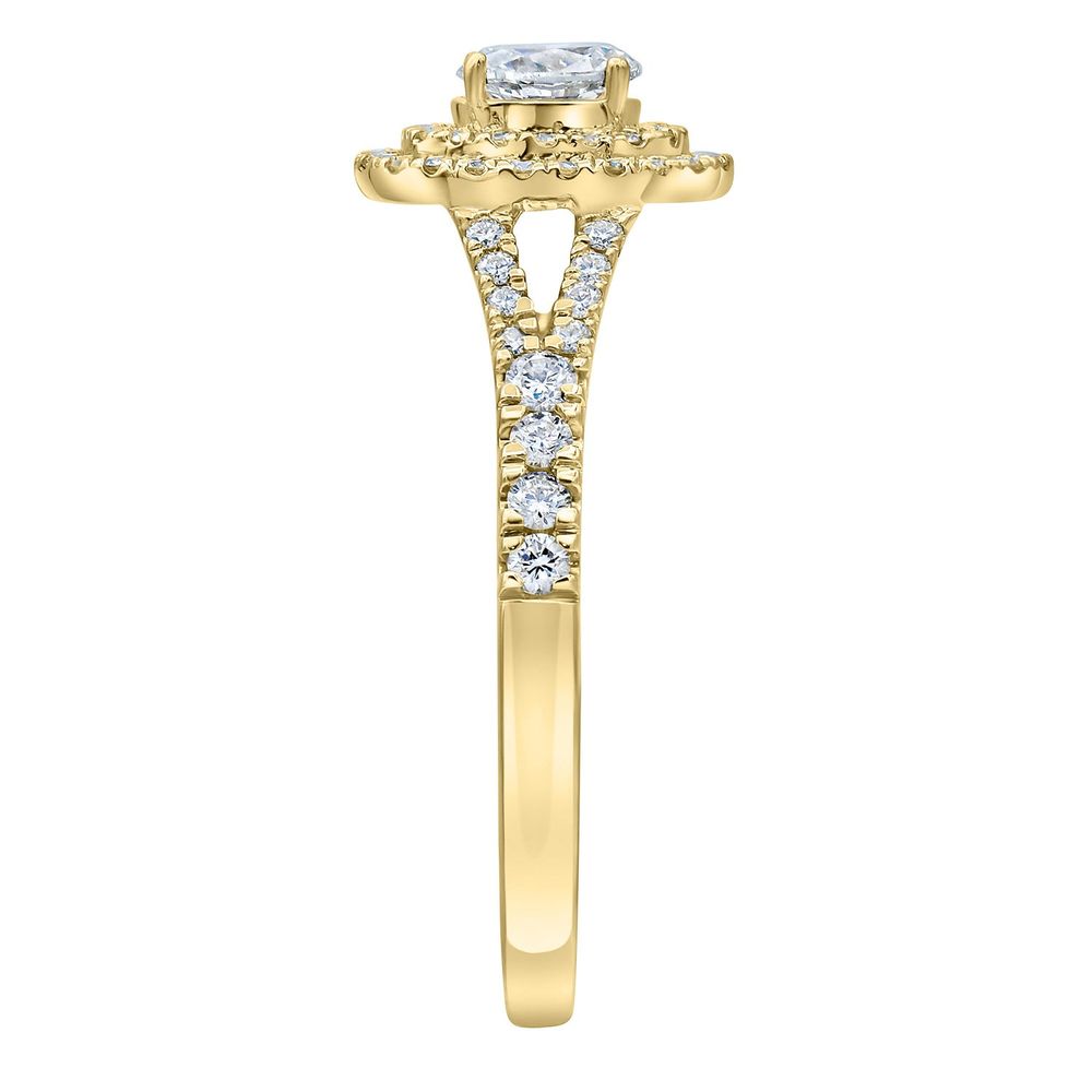 ct. tw. Diamond Halo Engagement Ring 14K Gold