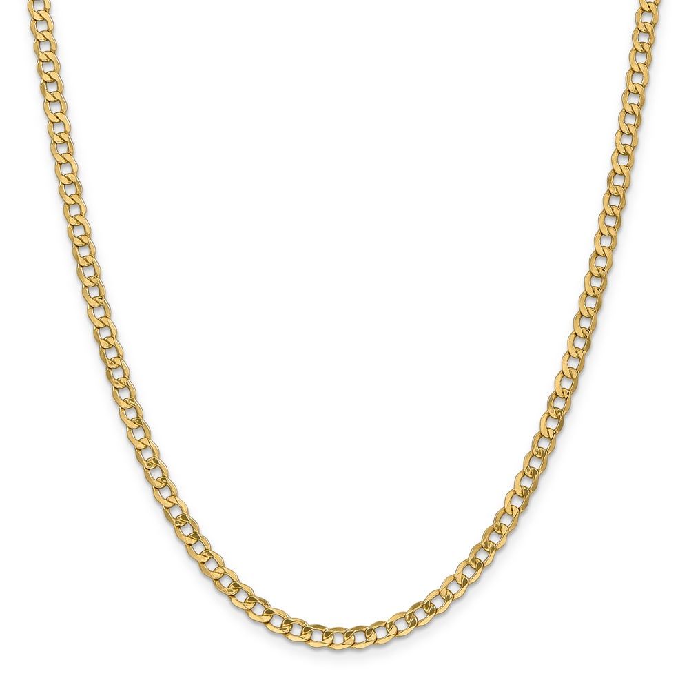 Men's Semi-Solid Curb Link Chain in 14K Yellow Gold, 24"