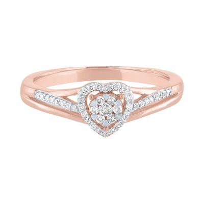 1/10 ct. tw. Diamond Heart Ring 10K Rose Gold