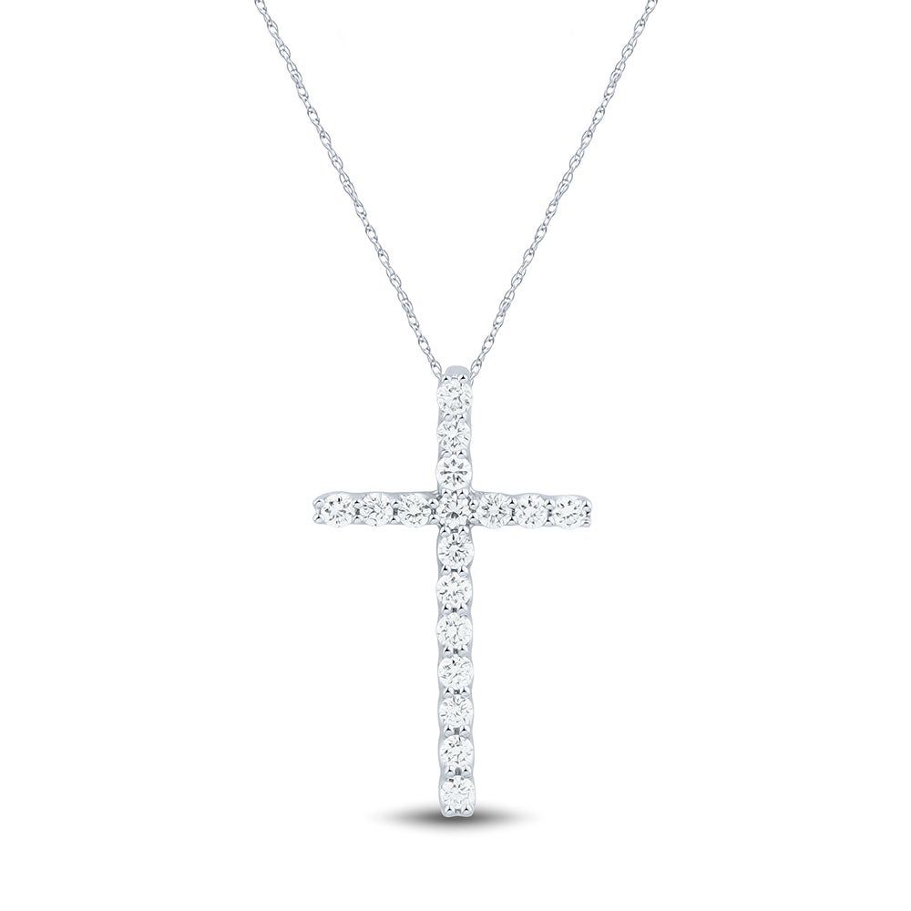 Lab Grown Diamond Cross Pendant in 14K White Gold (5/8 ct. tw.)