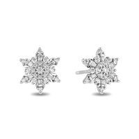 Elsa Diamond Snowflake Earrings in 10K White Gold (1/3 ct. tw.)