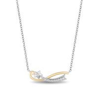 Disney Enchanted 1/10 ct. tw. Diamond Necklace in Sterling Silver & 10K Yellow Gold