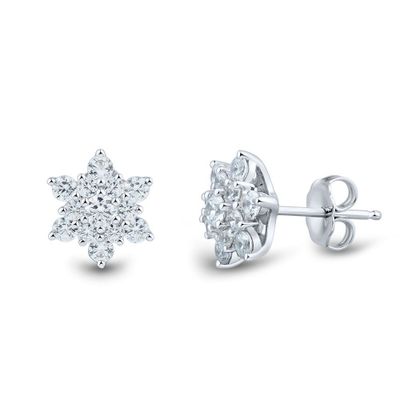 1 ct. tw. Lab Grown Diamond Star Earrings in 14K White Gold