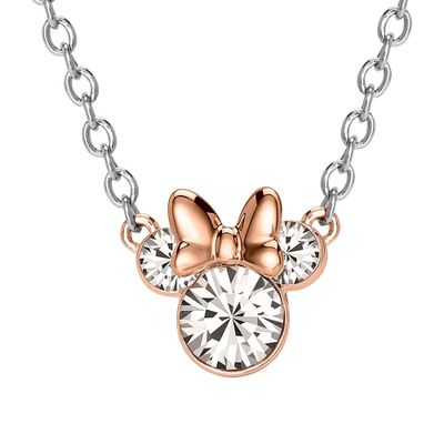 Crystal Necklace in Sterling Silver & 14K Rose Gold
