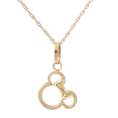 Minnie Mouse Pendant in 14K Yellow Gold