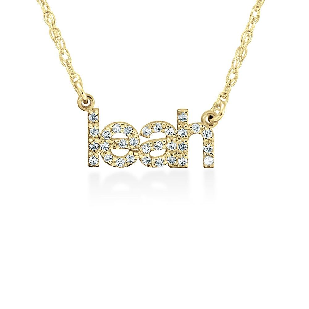 Diamond Nameplate 14K Solid Gold Necklace pavé Name or Word Custom Old  English Font Pendant Charm Personalized Names Words Phrases Gifts - Etsy