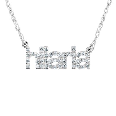personalized diamond nameplate necklace long