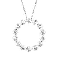 1/ ct. tw. Diamond Circle Pendant in 10K White Gold