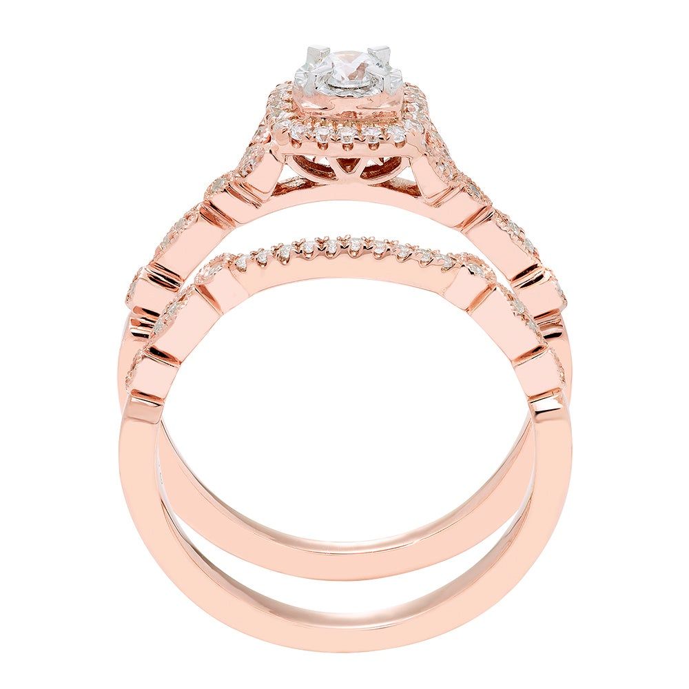3/8 ct. tw. Diamond Engagement Ring Set 10K Rose Gold
