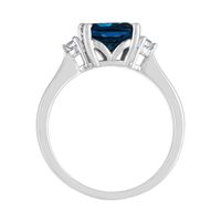 London Blue Topaz & 1/10 ct. tw. Diamond Ring 10K White Gold