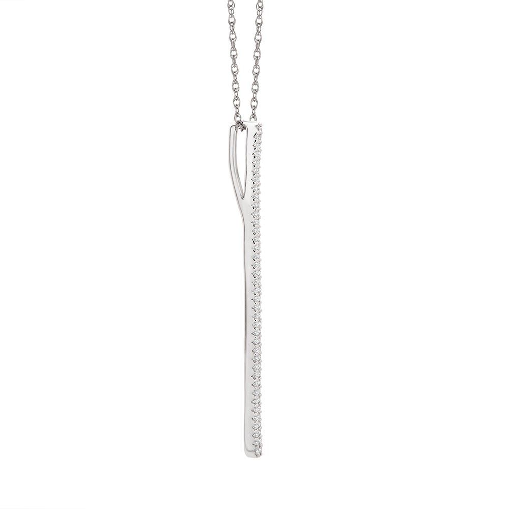 1/2 ct. tw. Diamond Vertical Pendant in 10K White Gold