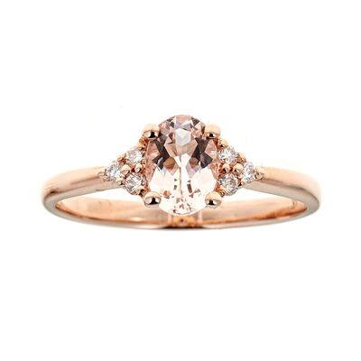 Morganite & 1/ ct. tw. Diamond Ring 10K Rose Gold