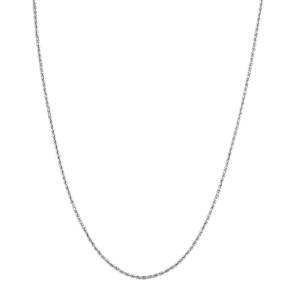Semi-Solid Rope Chain in 14K White Gold, 24"