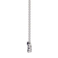 Blue & White Sapphire Bar Necklace in Sterling Silver