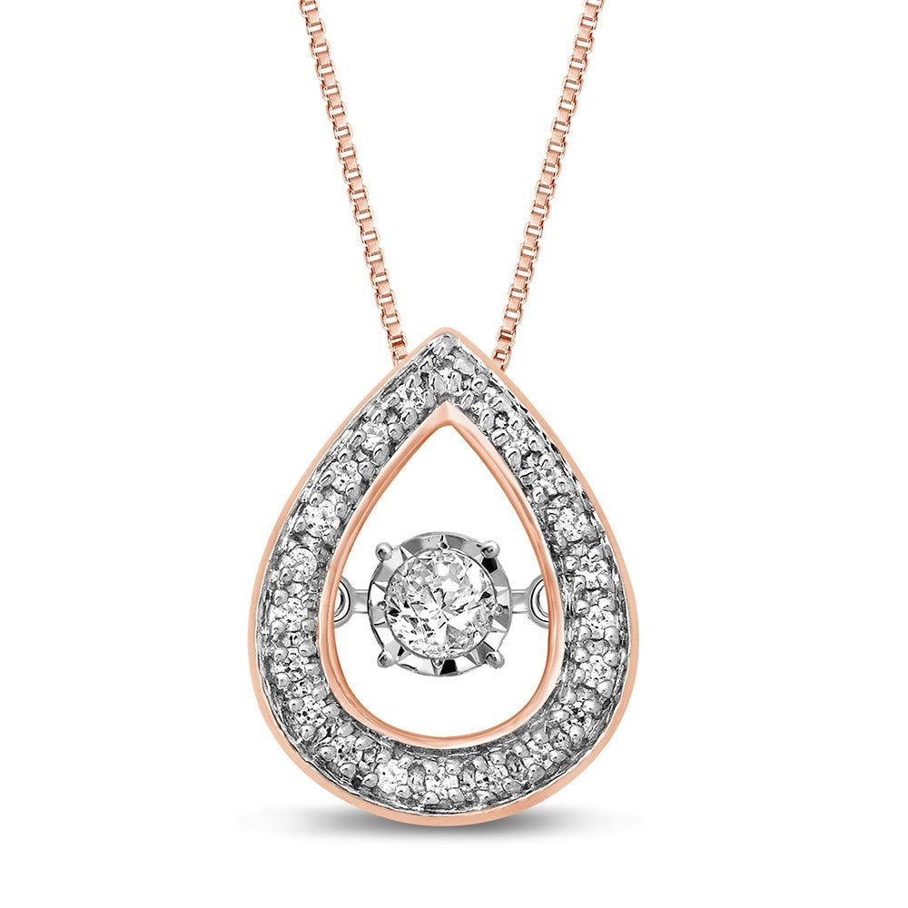 The Beat of Your Heart® 1/5 ct. tw. Diamond Pendant in 10K Rose Gold