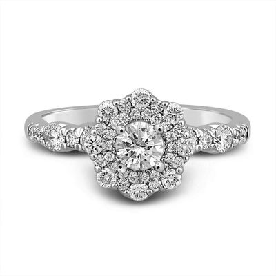 Blythe Round Diamond Engagement Ring 14K White Gold (7/8 ct. tw.)