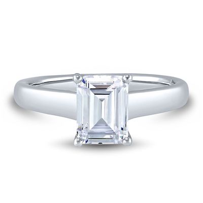 Lab Grown Diamond  Emerald-Cut Solitaire Engagement Ring 14K White Gold (2 ct.)