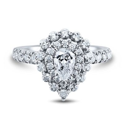 1 1/2 ct. tw. Diamond Halo Engagement Ring 14K White Gold