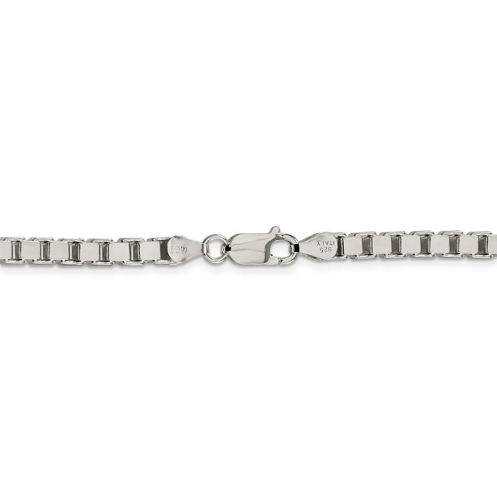 Menâs Box Chain in Sterling Silver, 4.5mm, 24â