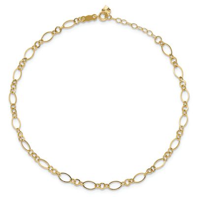 Anklet in 14K Yellow Gold, 9"