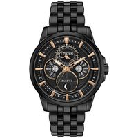 Calendrier Moonphase Menâs Watch in Black Ion-Plated Stainless Steel