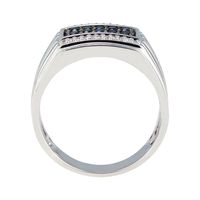 Men's 1/10 ct. tw. Diamond & Black Sapphire Ring 10K White Gold