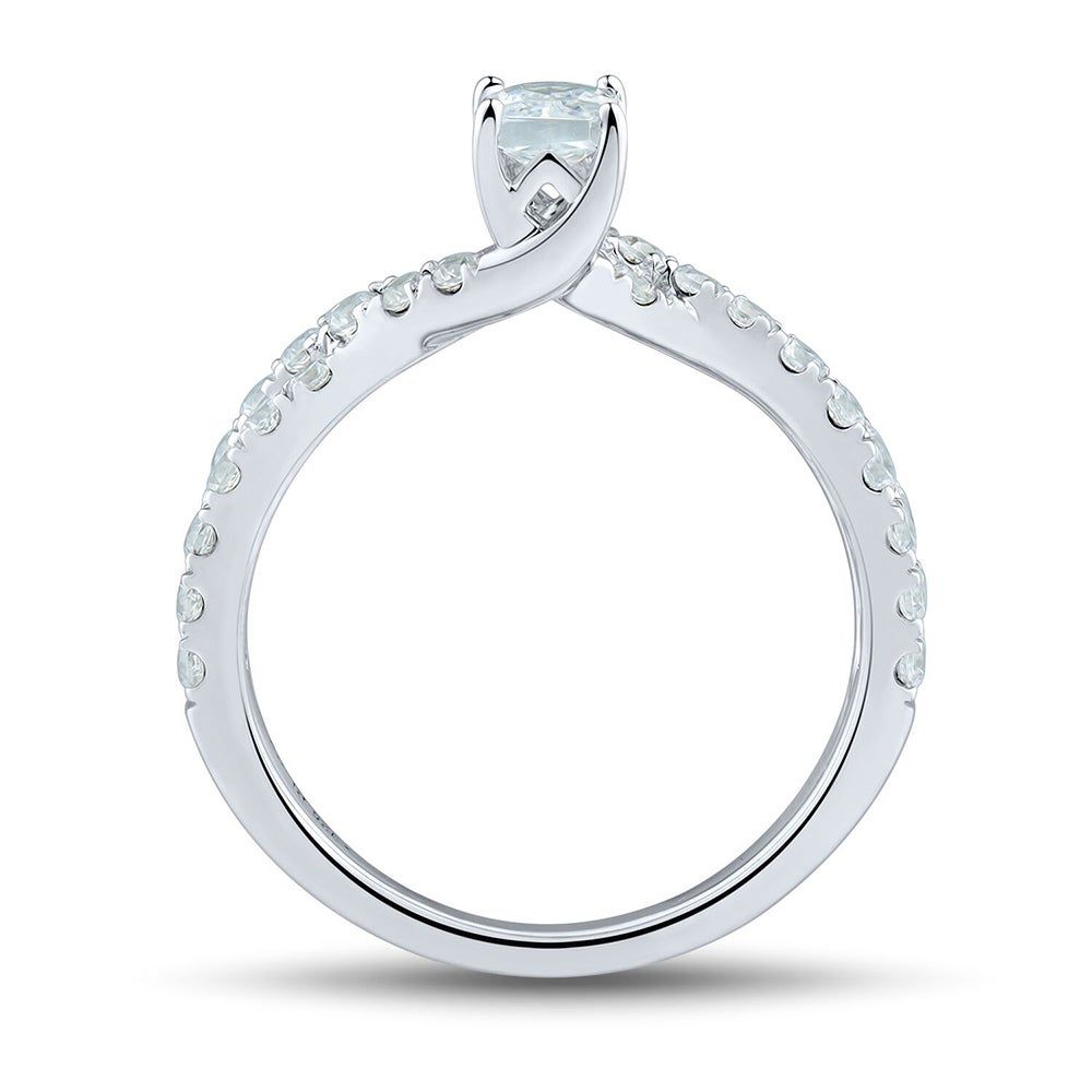 lab grown diamond emerald-cut twist engagement ring 14k white gold (1 1/2 ct. tw.)