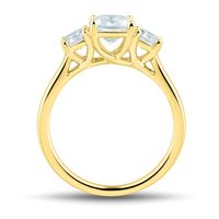 lab grown diamond three-stone engagement ring 14k yellow gold (2 ct. tw.)